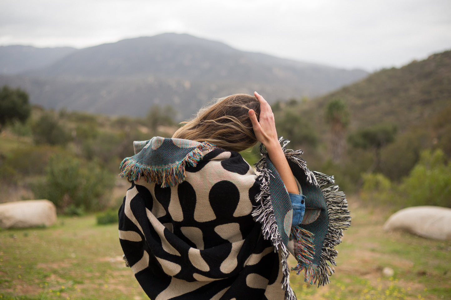 Matisse Inspired Branch Cotton Blanket in Black