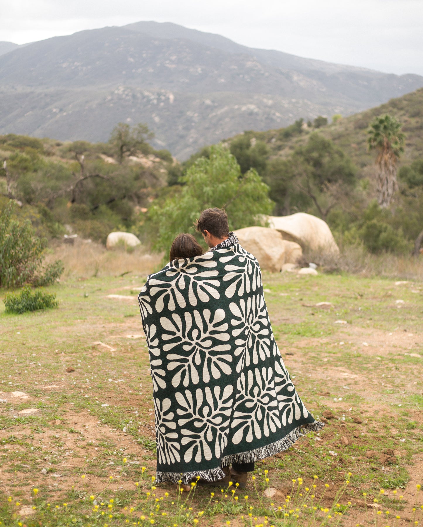 Matisse Inspired Grid Cotton Blanket in White